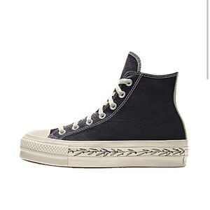 Custom Chuck Taylor black platform Converse sneakers